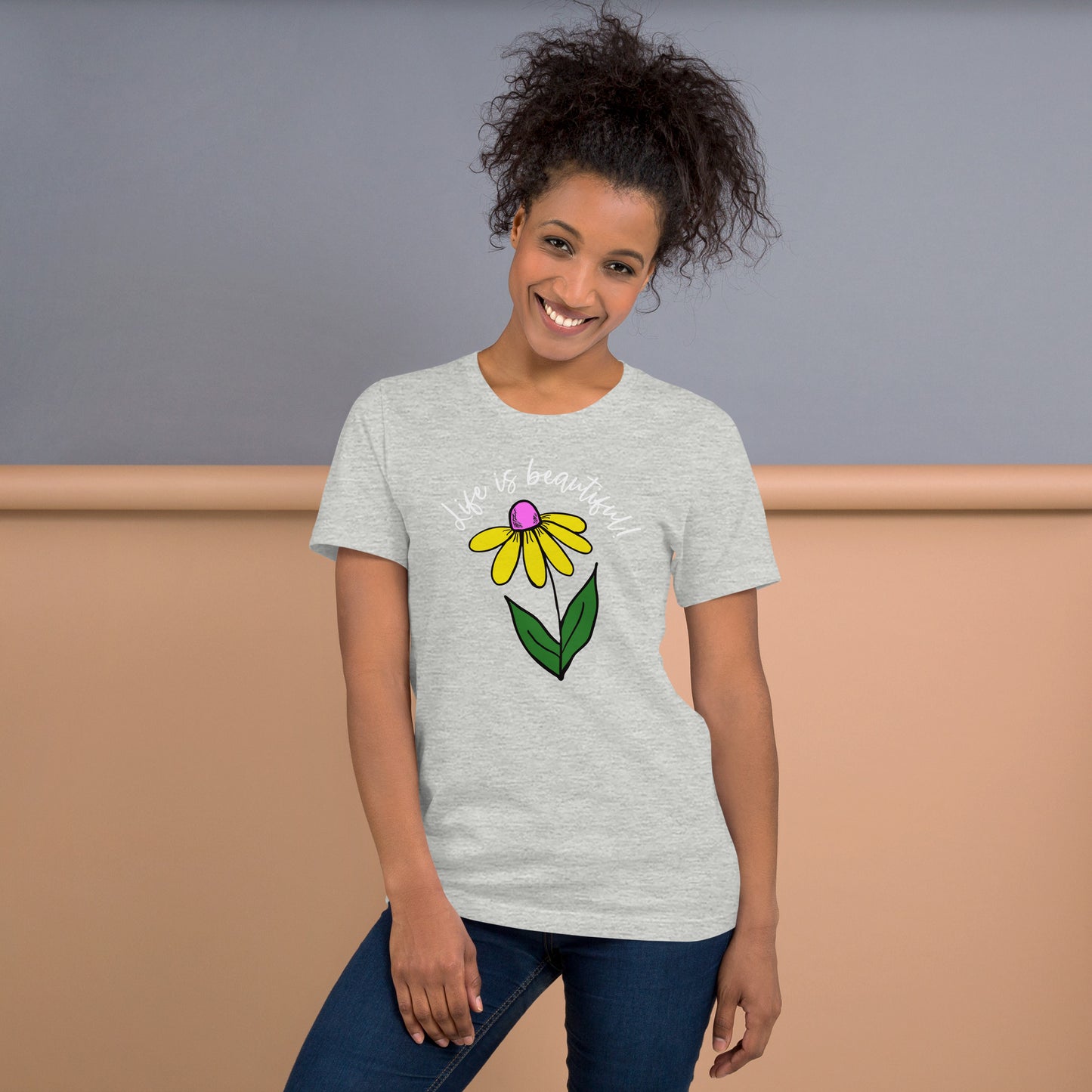 Life is Beautiful Unisex T-shirt with white lettering